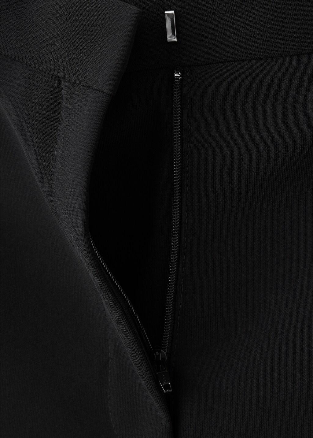 Black Flared Trousers With Seams, Black, large image number 4