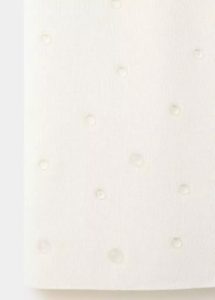 Cream Knitted Skirt With Sheer Beads, , large image number 6