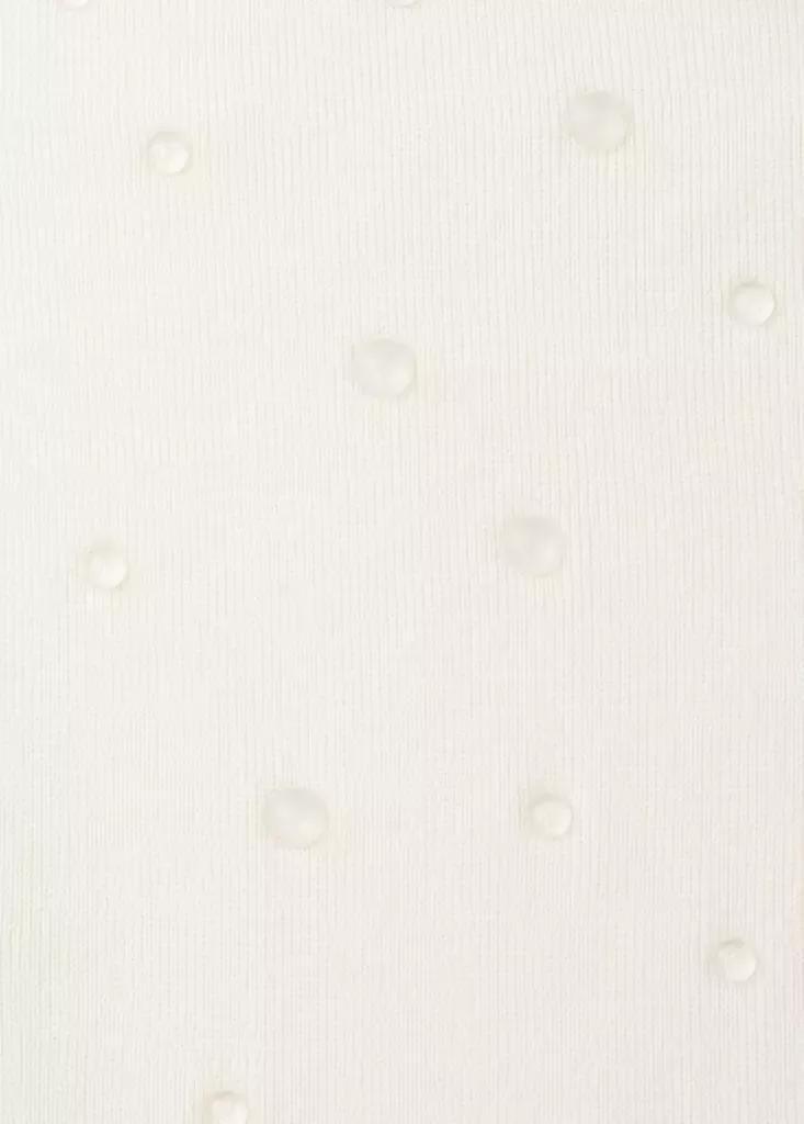 Cream Knitted Skirt With Sheer Beads, , large image number 7