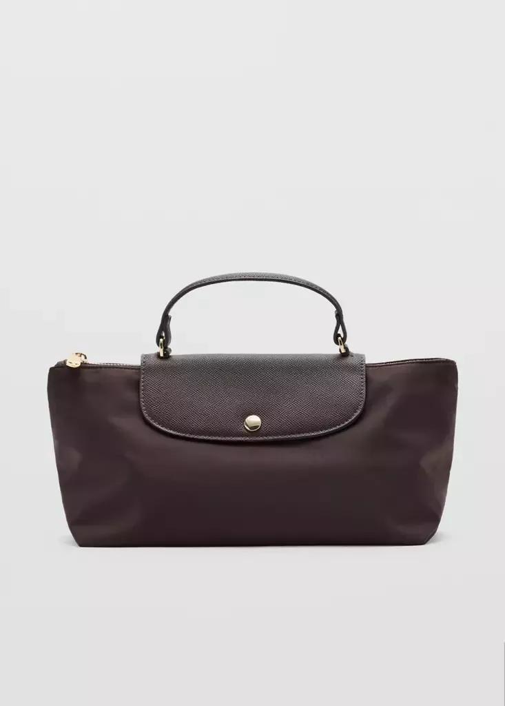 Brown Nylon Toiletry Bag With Handle, , large image number 0