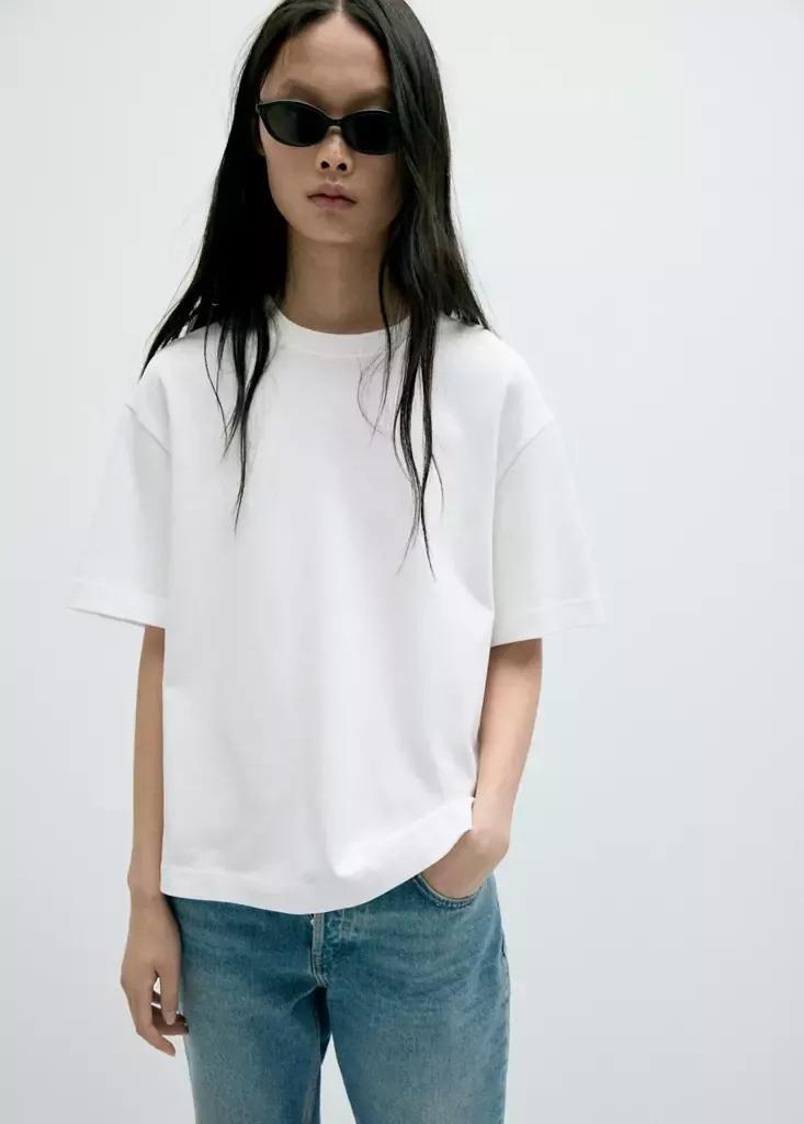 White Oversized Short-Sleeved T-Shirt, , medium