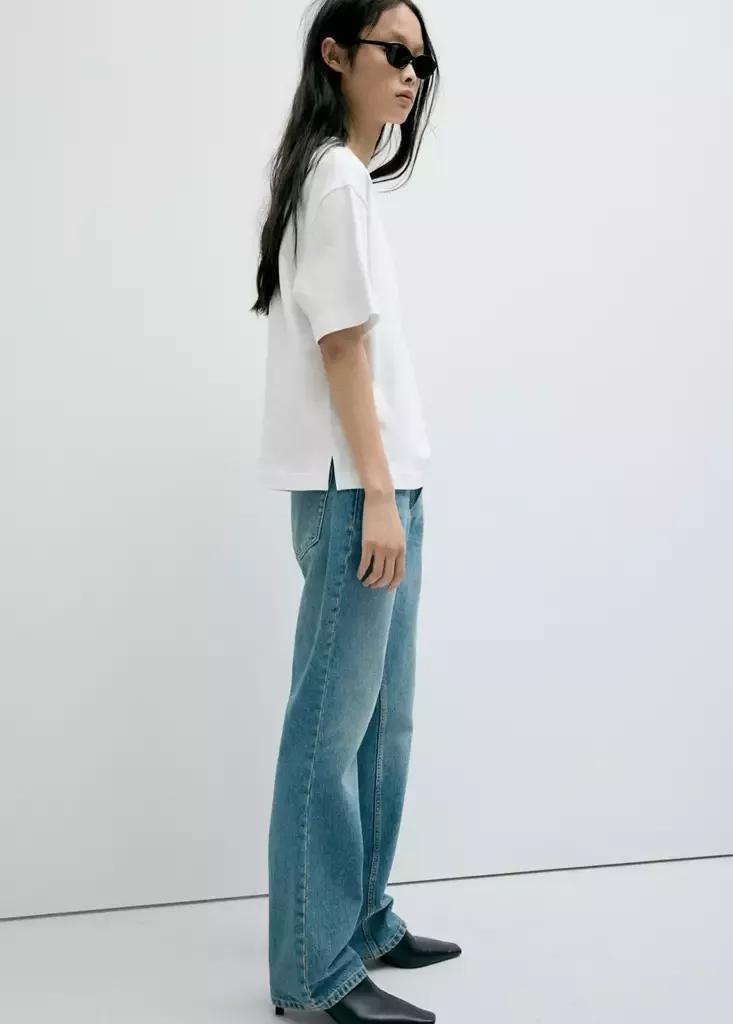 White Oversized Short-Sleeved T-Shirt, , large image number 4