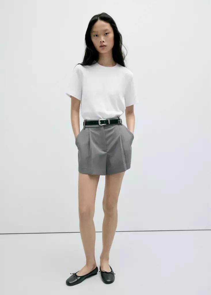 White Rounded Neck Cotton T-Shirt, , medium