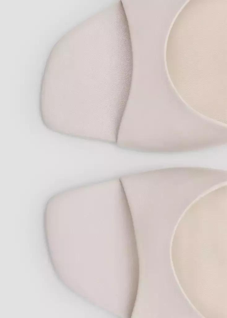 Beige Stiletto Heel Leather Sandals, Light Beige, large image number 3