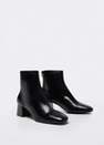 Mango - Black Heel Leather Ankle Boot