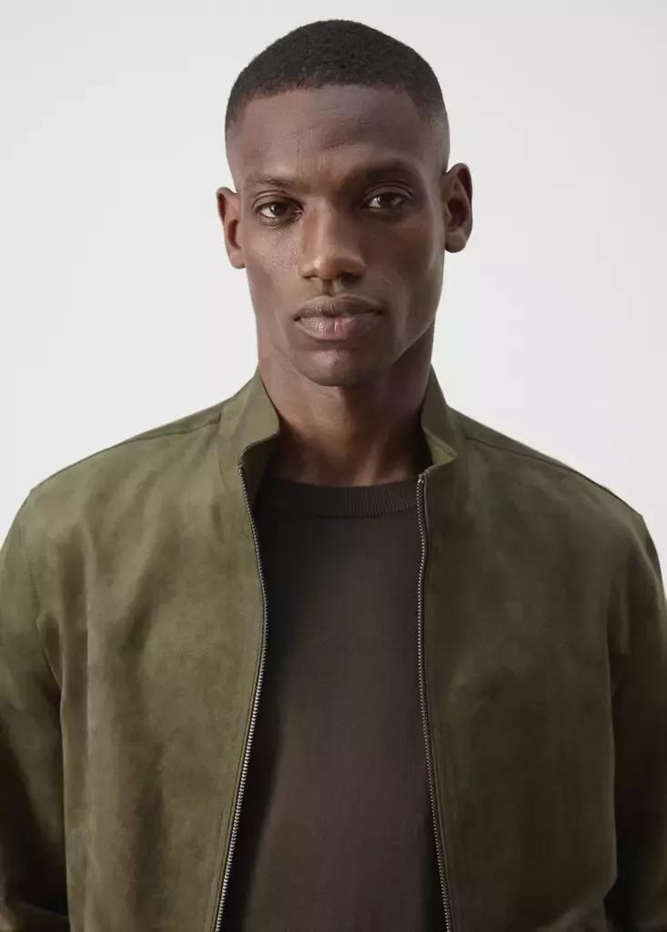 Khaki Suede-Effect Bomber Jacket, , large image number 3