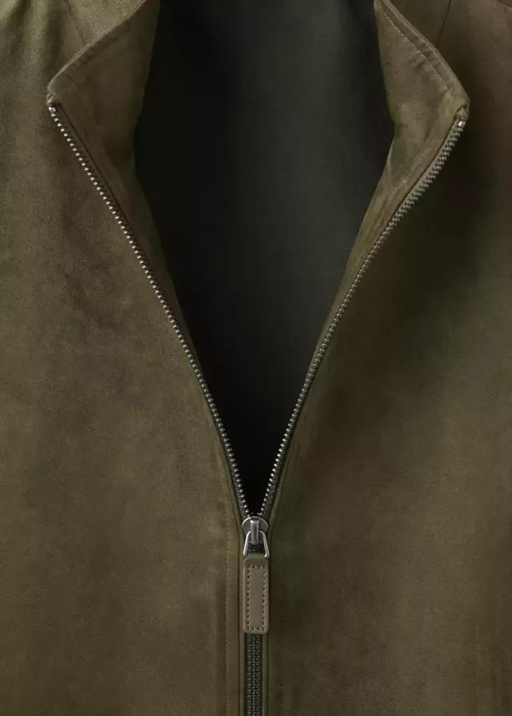 Khaki Suede-Effect Bomber Jacket, , large image number 7