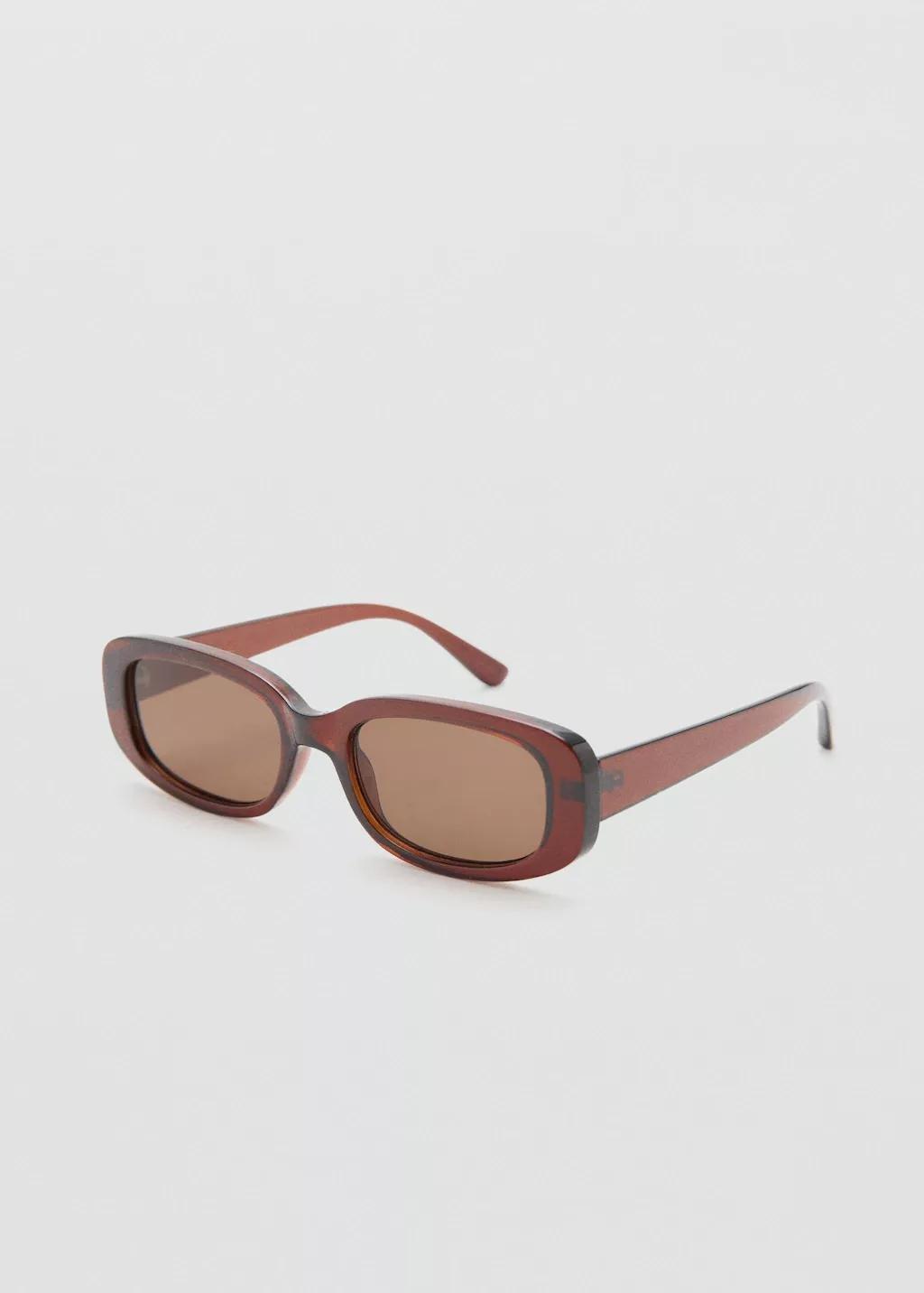 Brown Rectangular-Frame Sunglasses, Brown, large image number 0