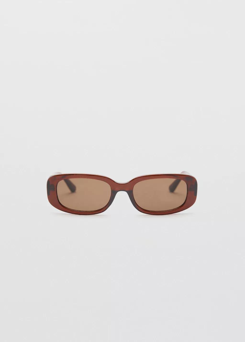 Brown Rectangular-Frame Sunglasses, Brown, large image number 3