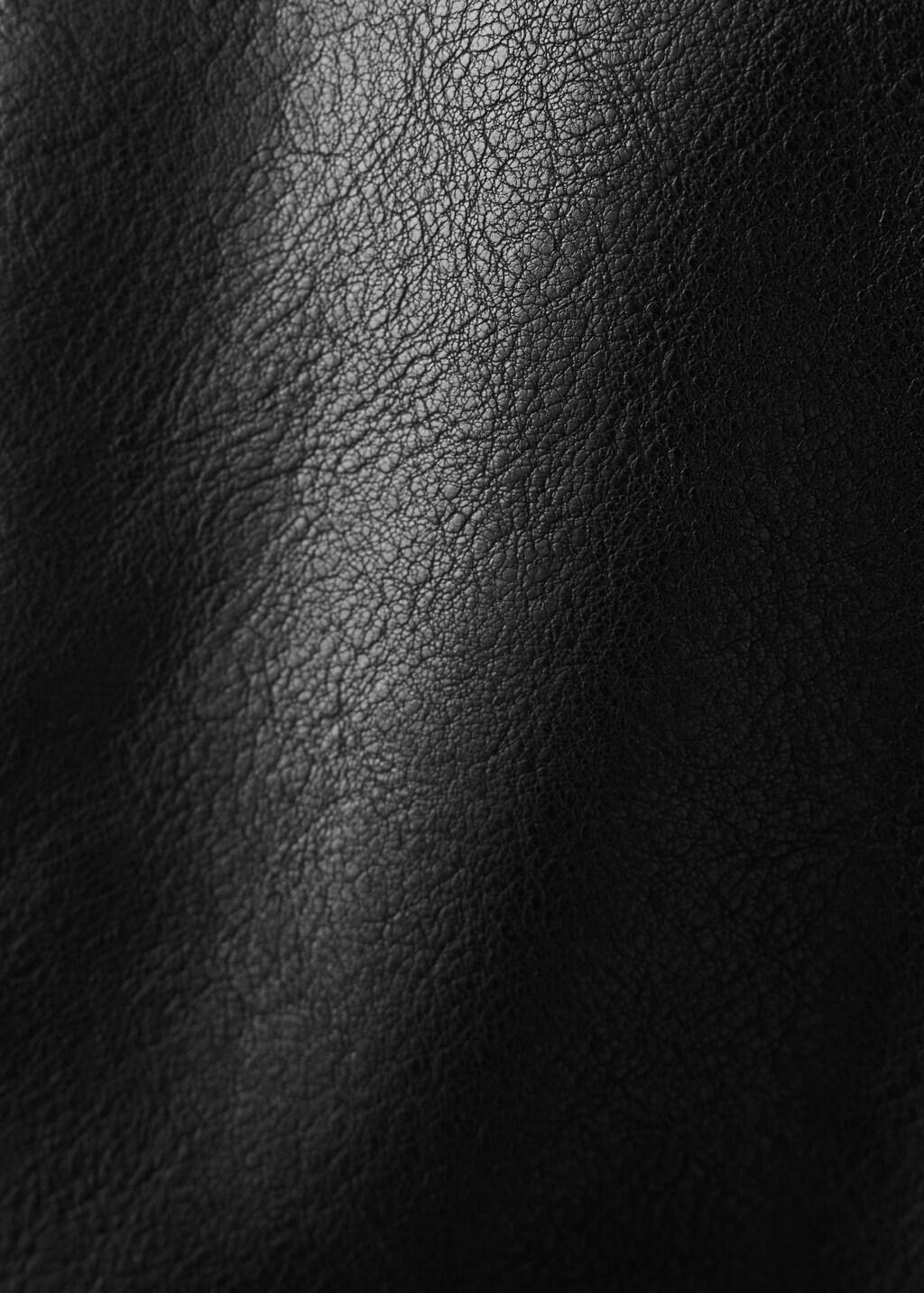 Black Faux Leather Zip-Up Jacket, Black, large image number 3