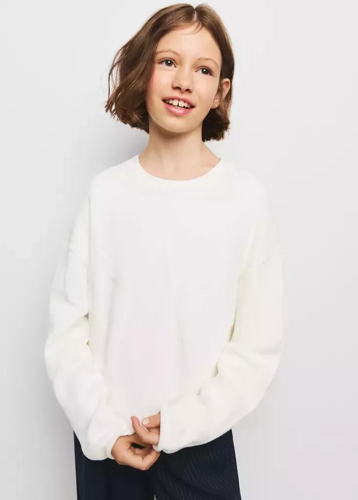 White Star Knitted Sweater, Kids Girl, , medium