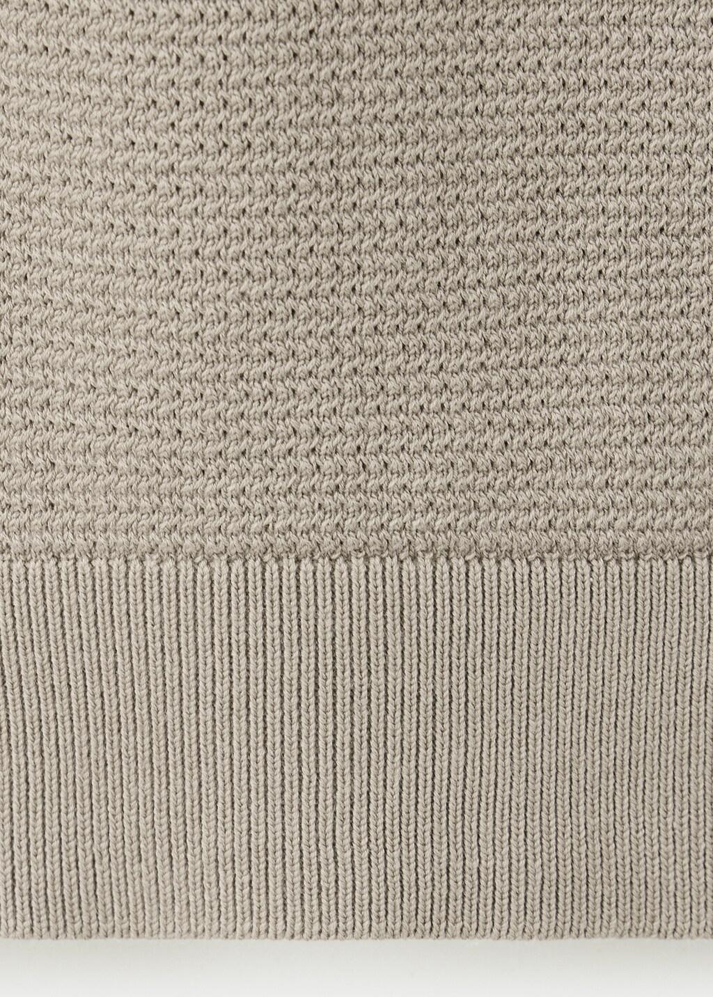 Grey Fine-Knit Cotton-Blend Jersey With Textured Zip-Up Fastening, Medium Grey, large image number 3