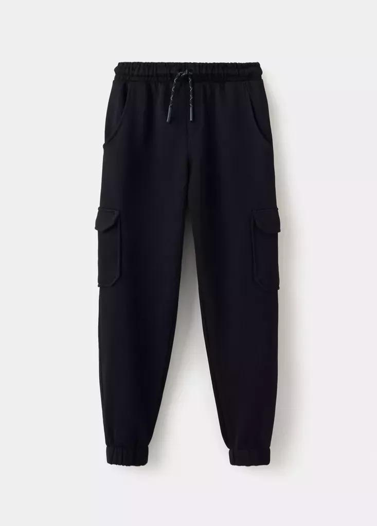 Black Cargo Jogger Trousers, Black, large image number 0