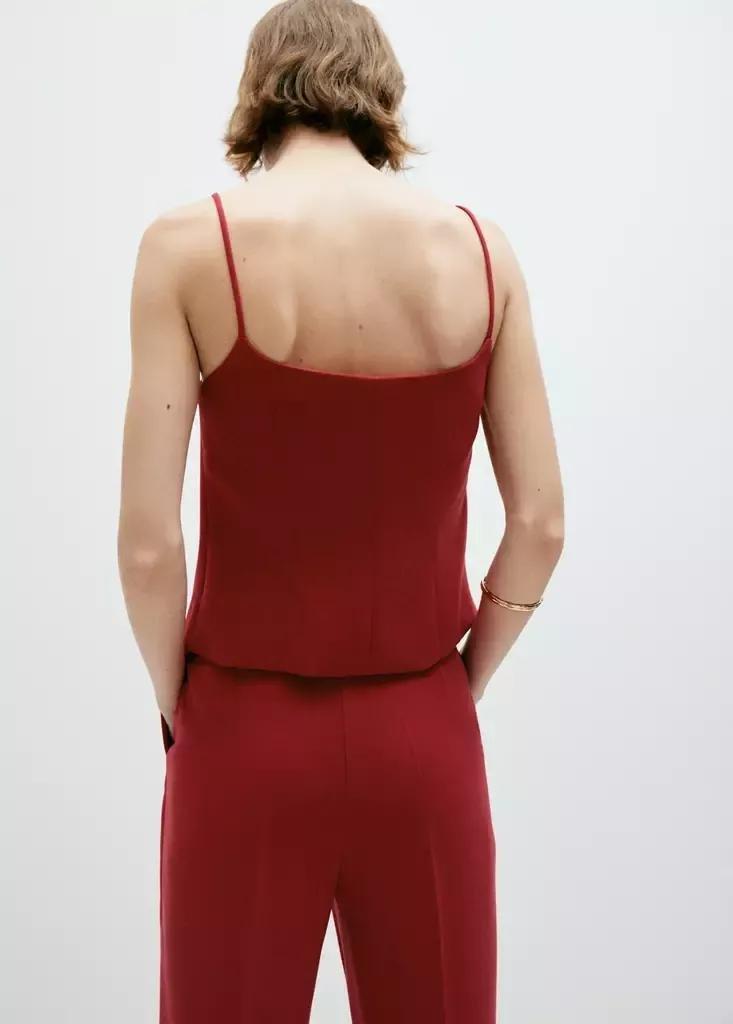 Red Plain Strapless Top, Red, medium