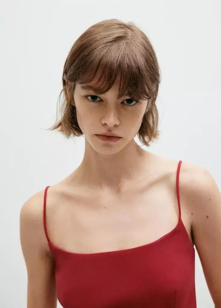 Red Plain Strapless Top, Red, medium