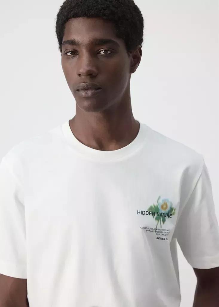 White Cotton Printed T-Shirt, , large image number 3