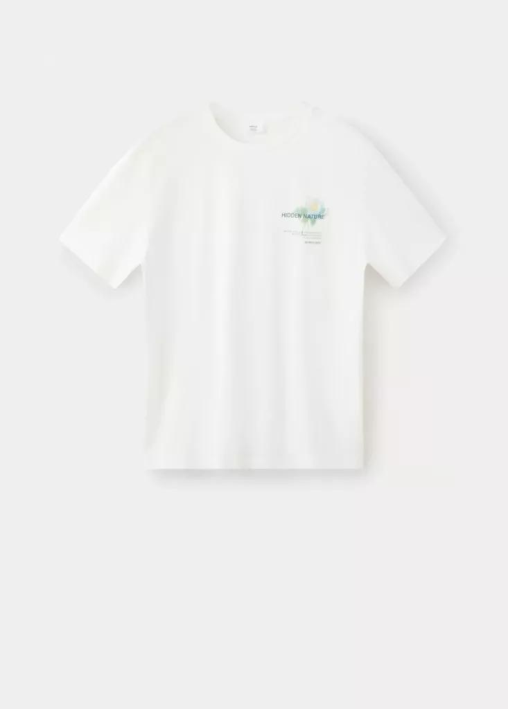 White Cotton Printed T-Shirt, , large image number 5