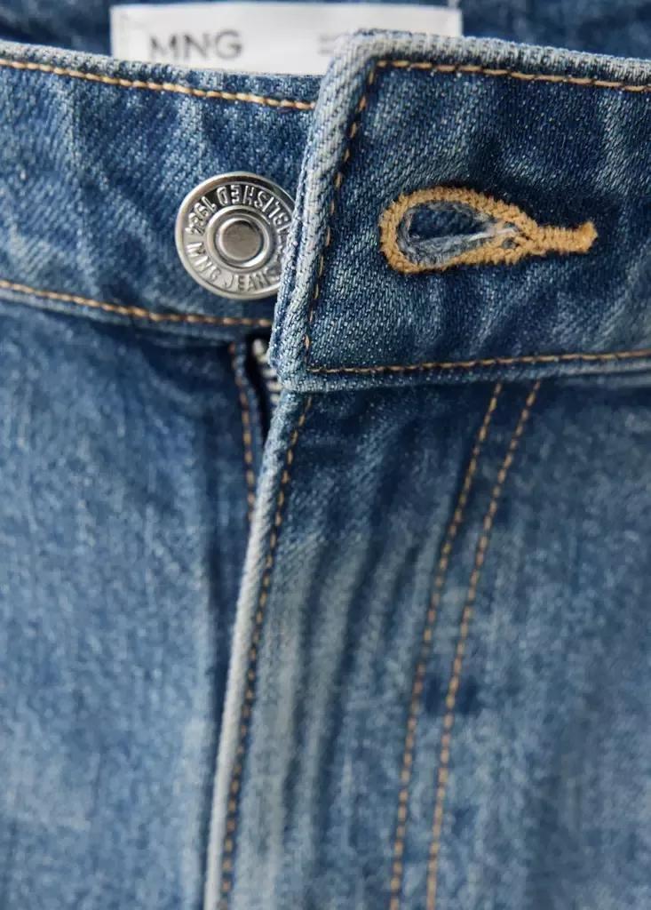 Blue High Waist Straight Jeans, , large image number 5