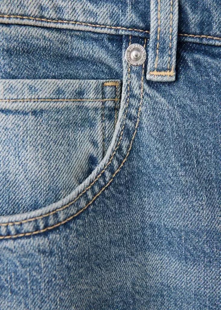 Blue High Waist Straight Jeans, , large image number 6