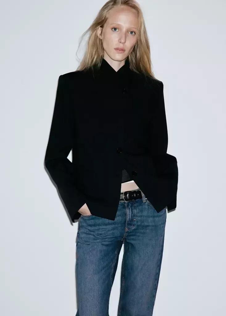 Blue Low-Rise Flared Jeans, , large image number 3