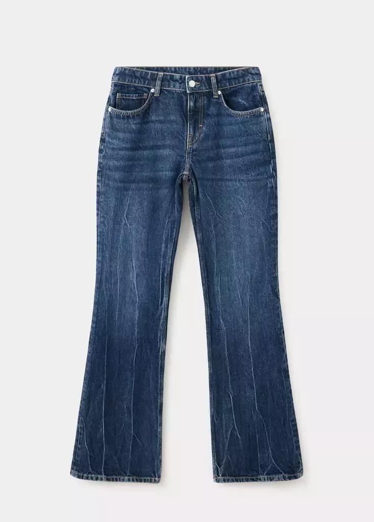 Blue Low-Rise Flared Jeans, , large image number 4
