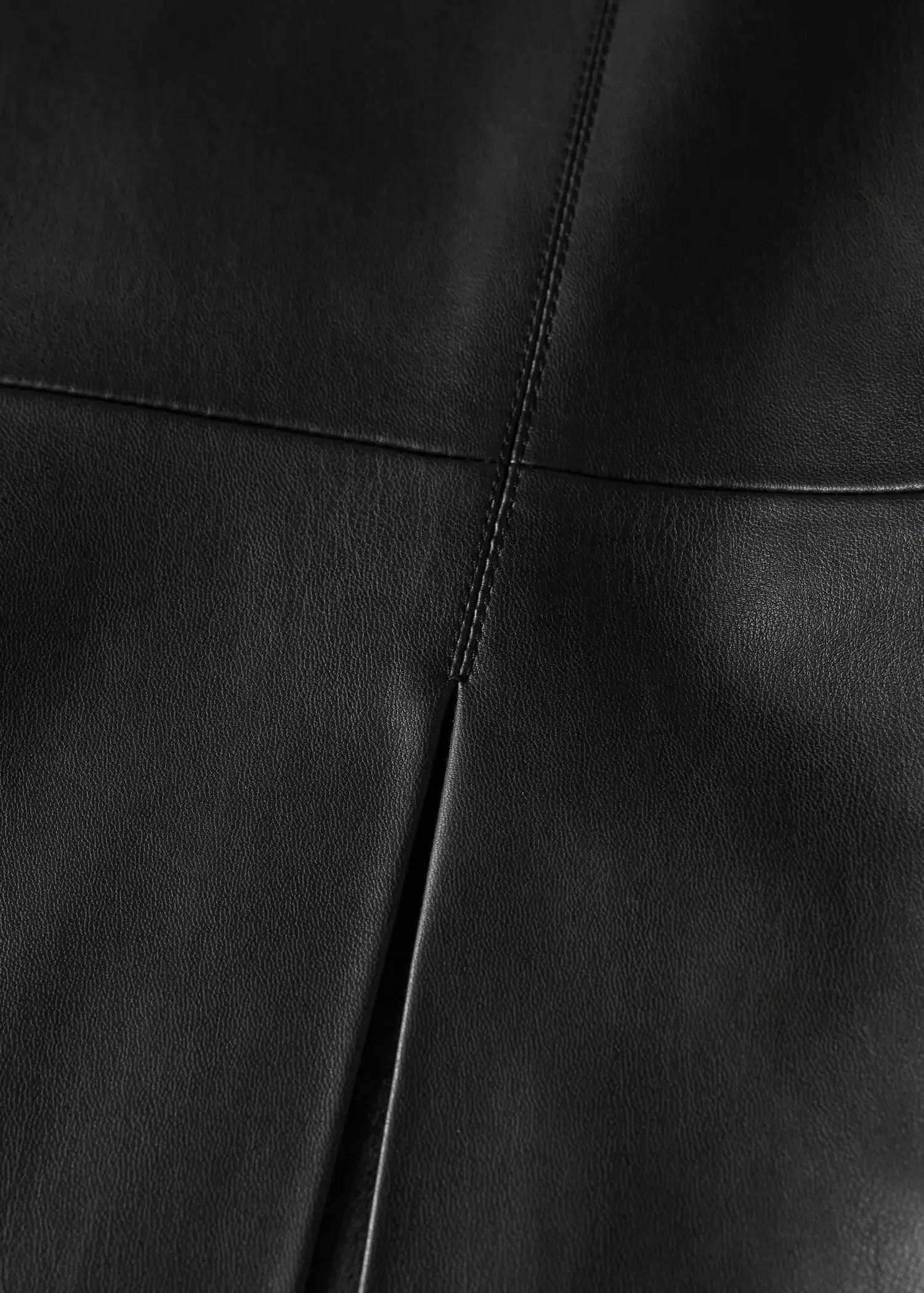 black Faux-leather pencil skirt, , large image number 3