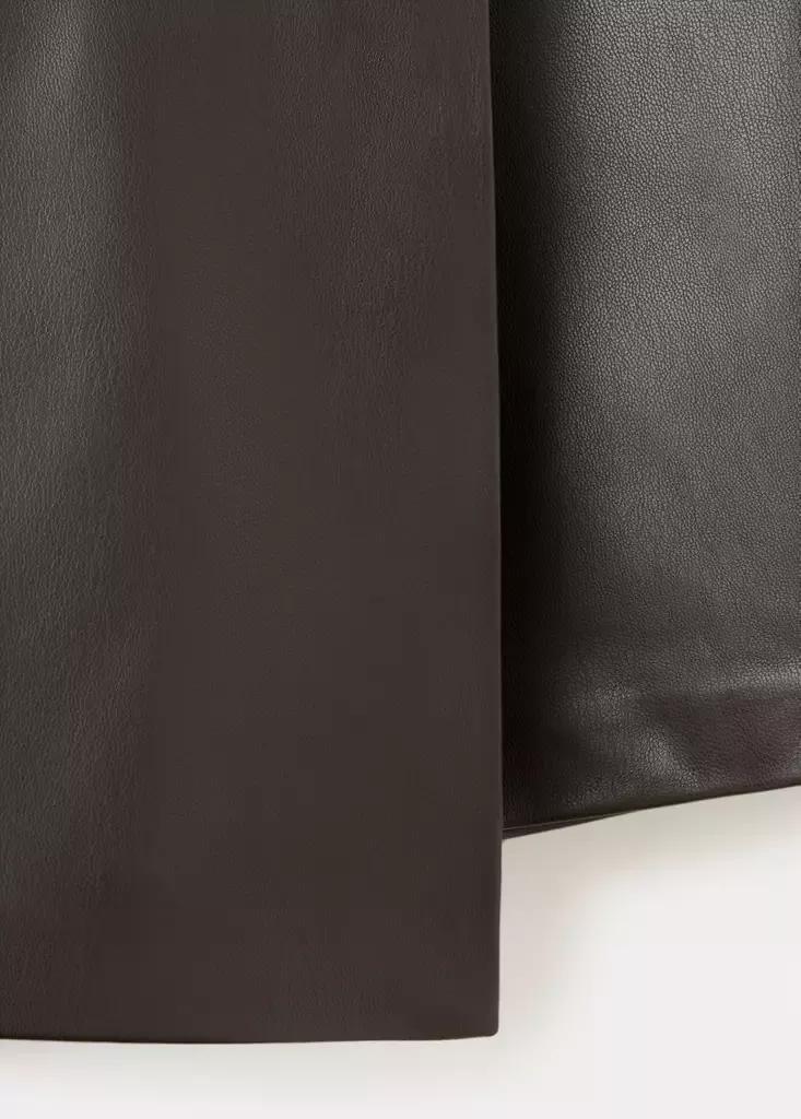 Brown Faux Leather Skirt With Buckle, , large image number 7
