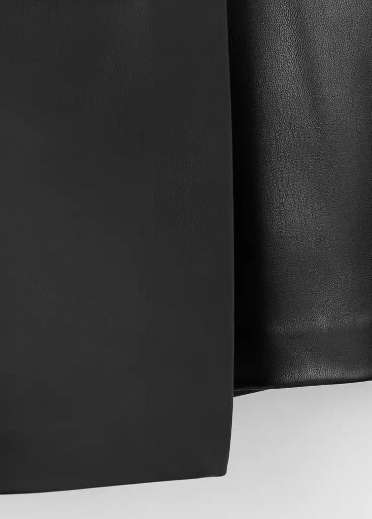 Black Faux Leather Skirt With Buckle, , large image number 7