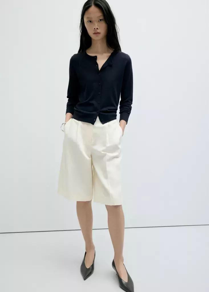 Navy Knitted Button Cardigan, Navy, large image number 0