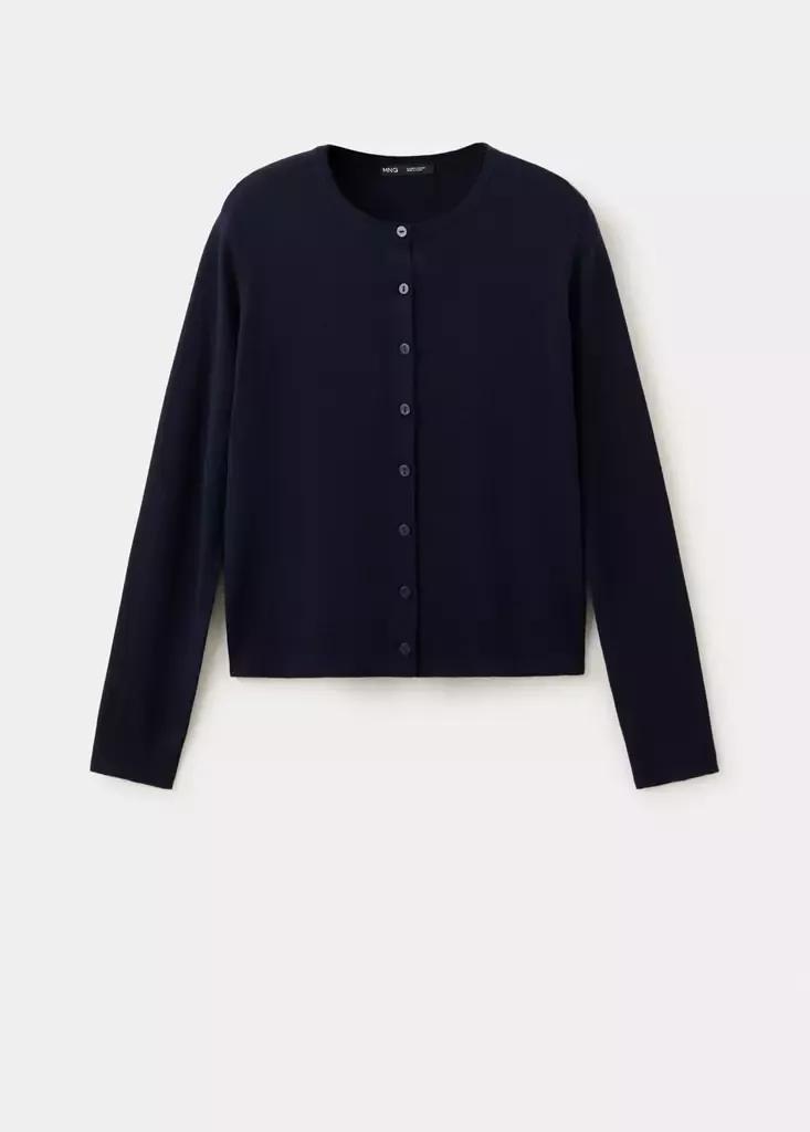 Navy Knitted Button Cardigan, Navy, large image number 4