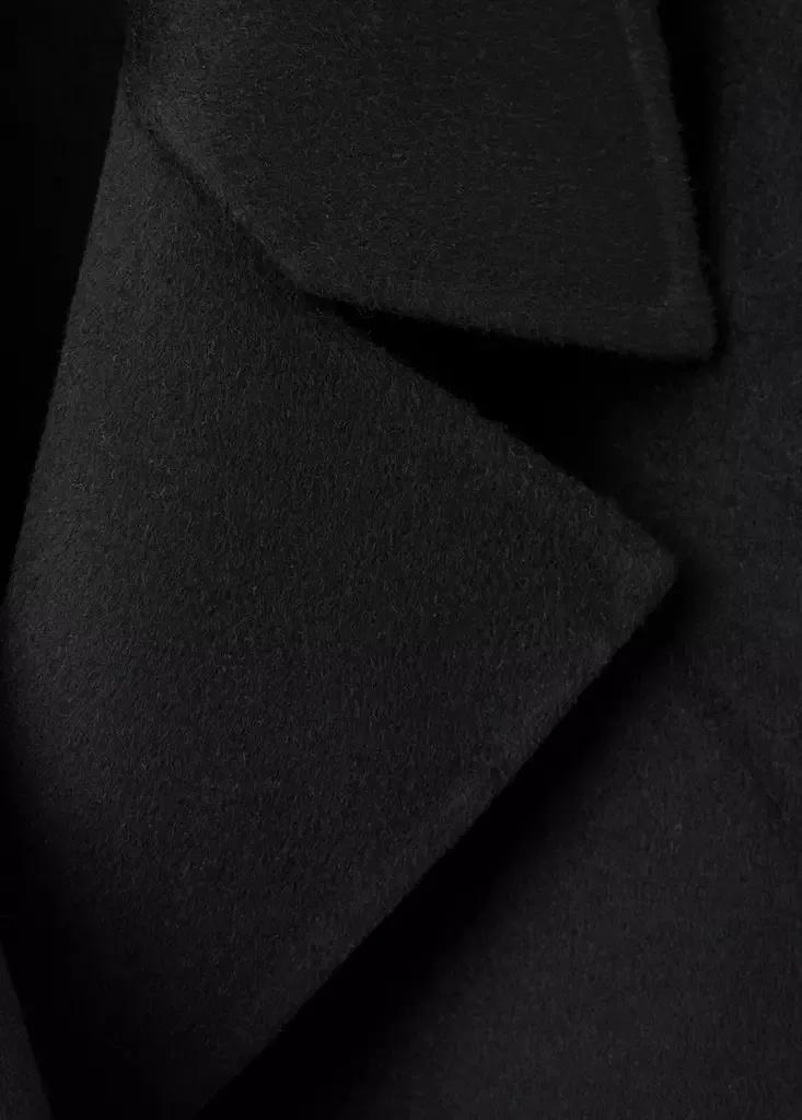 Black Handmade Oversized Wool Coat, Black, large image number 5