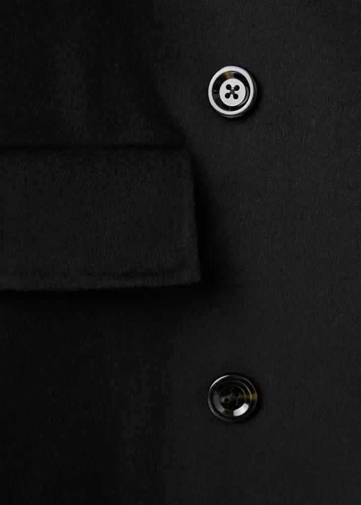 Black Handmade Oversized Wool Coat, Black, large image number 6