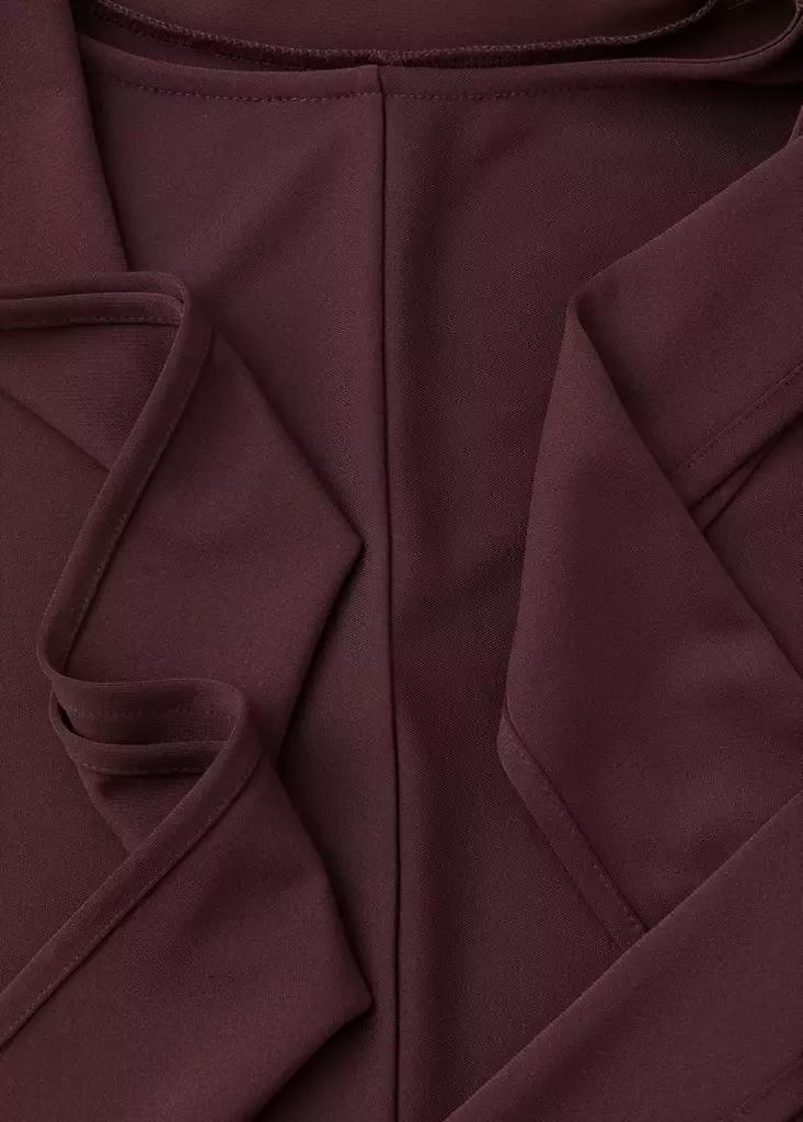 Red Ruched Side Knitted Dress, Dark Red, large image number 5
