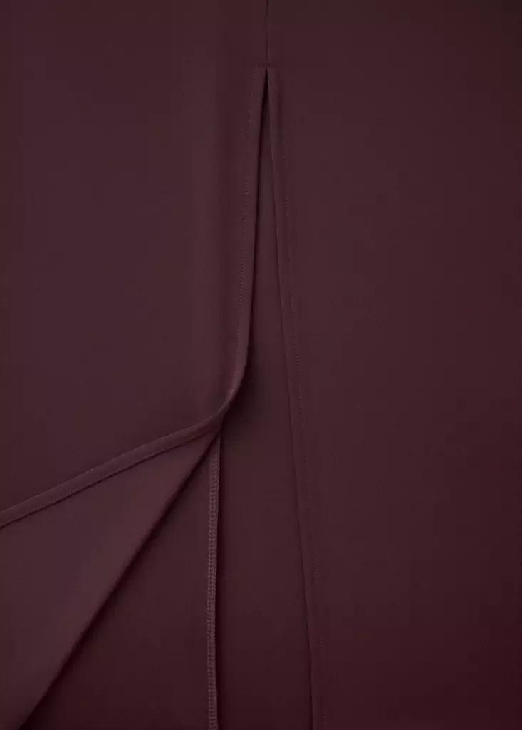 Red Ruched Side Knitted Dress, Dark Red, large image number 6