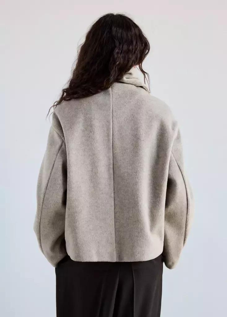 Brown Scarf-Collar Cloth Jacket, Medium Brown, large image number 2