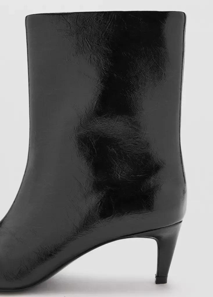 Black Ankle Boots With Square Toe Heel, Black, large image number 3