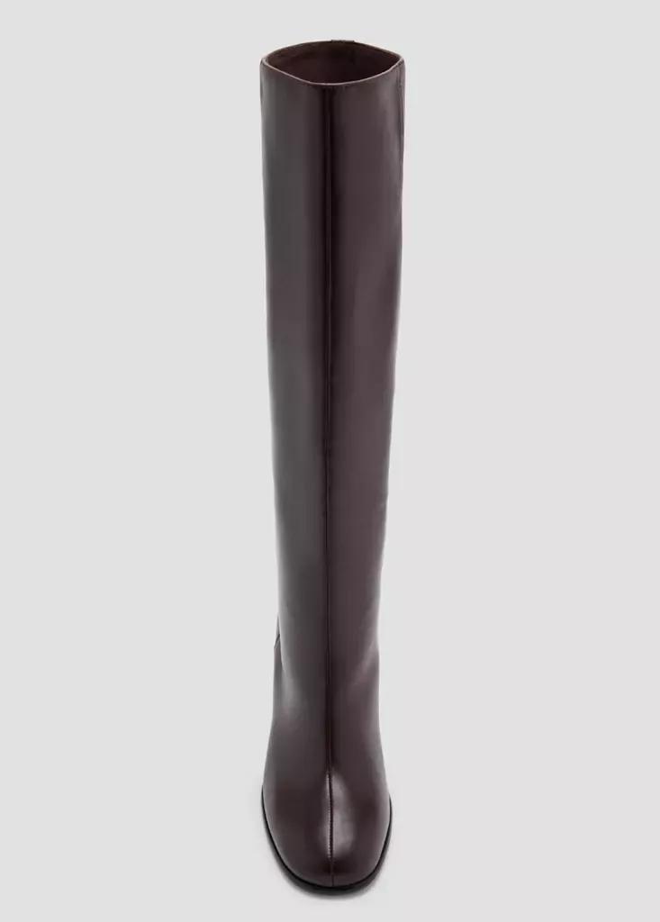 Burgundy High Block-Heel Boot, Dark Red, large image number 4