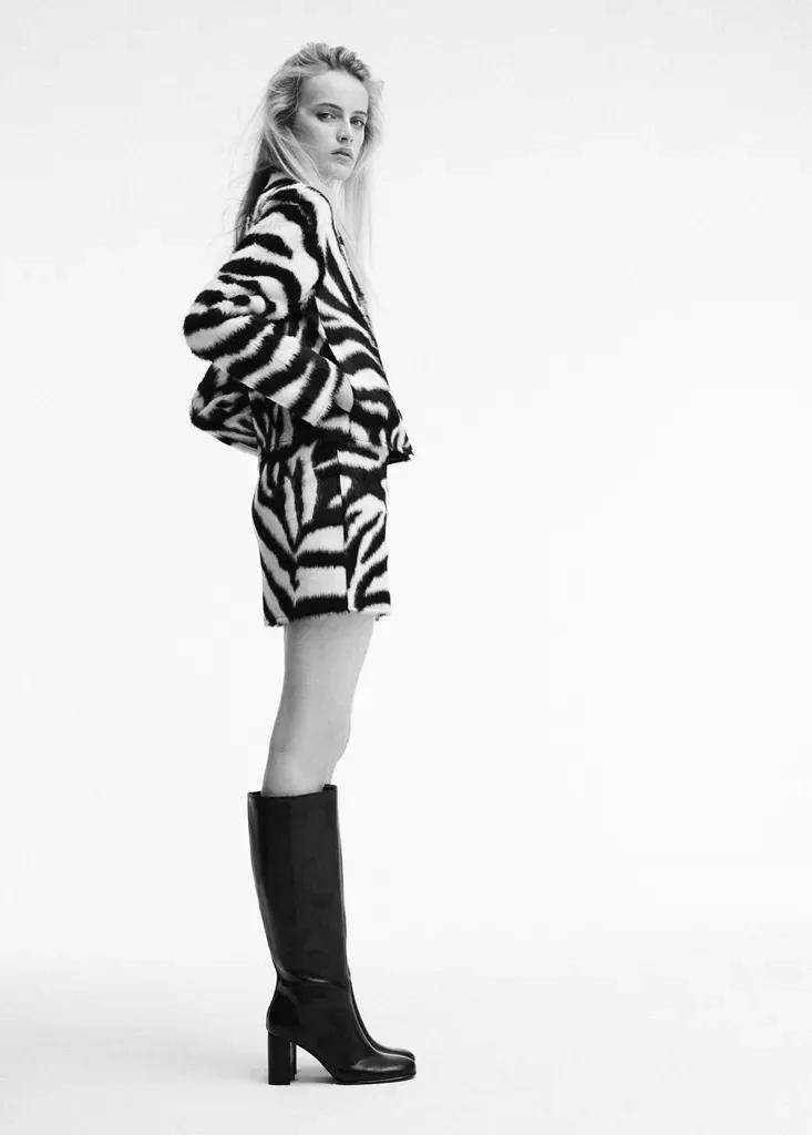 Black High Block-Heel Boot, Black, medium