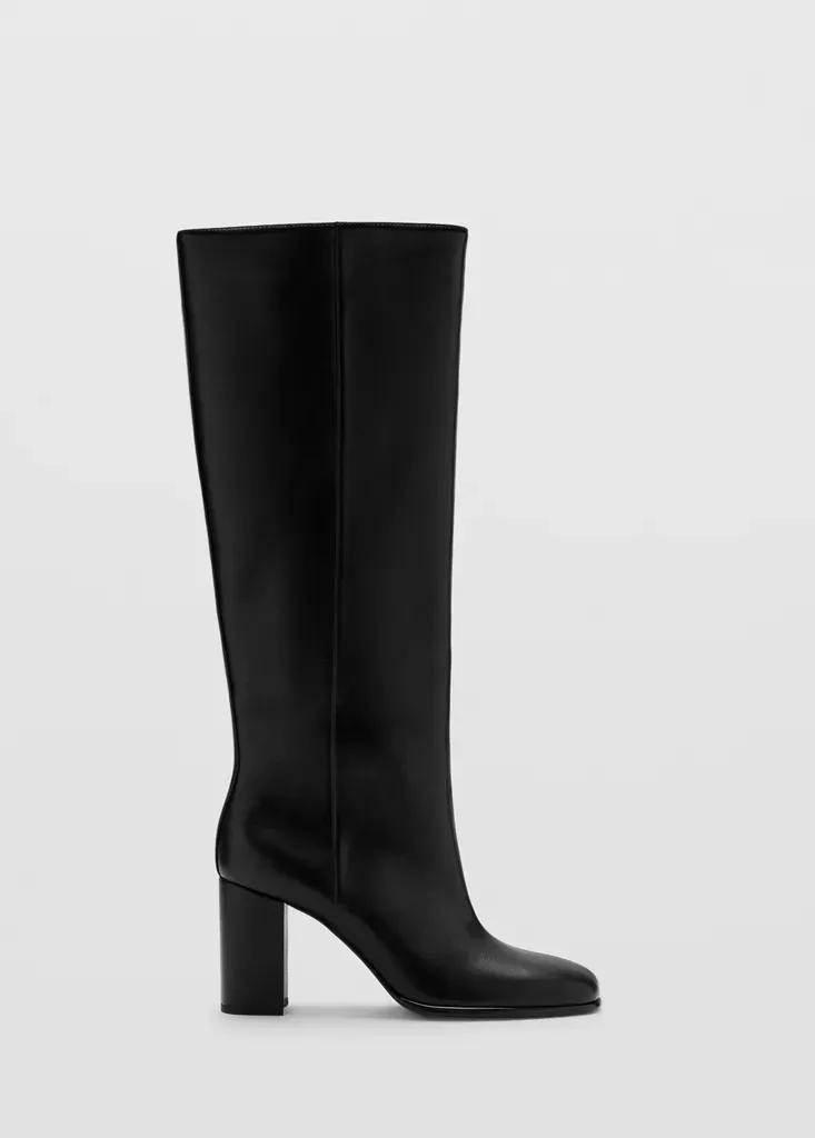 Black High Block-Heel Boot, Black, large image number 1