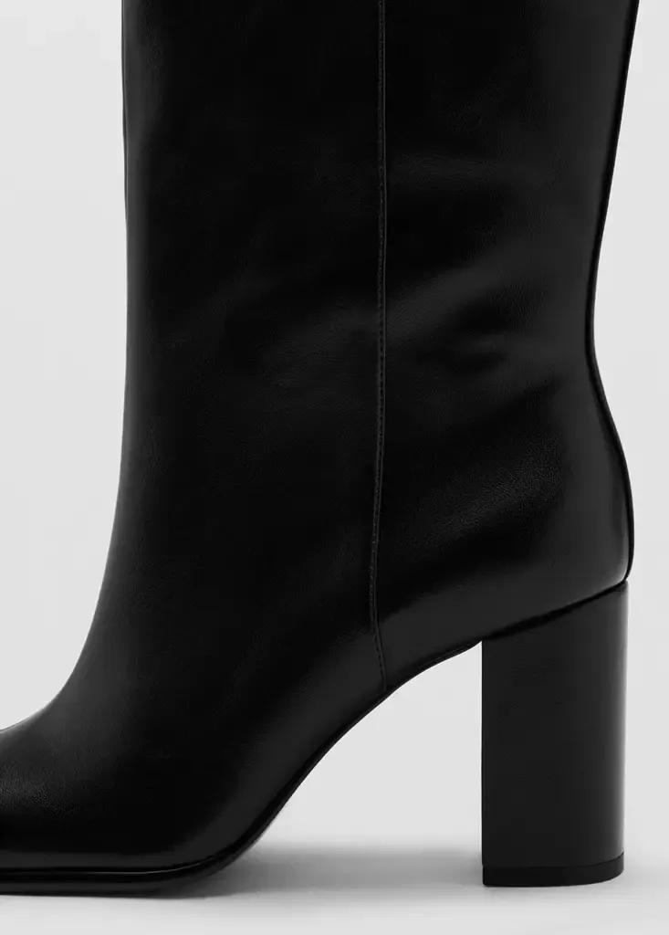 Black High Block-Heel Boot, Black, large image number 3