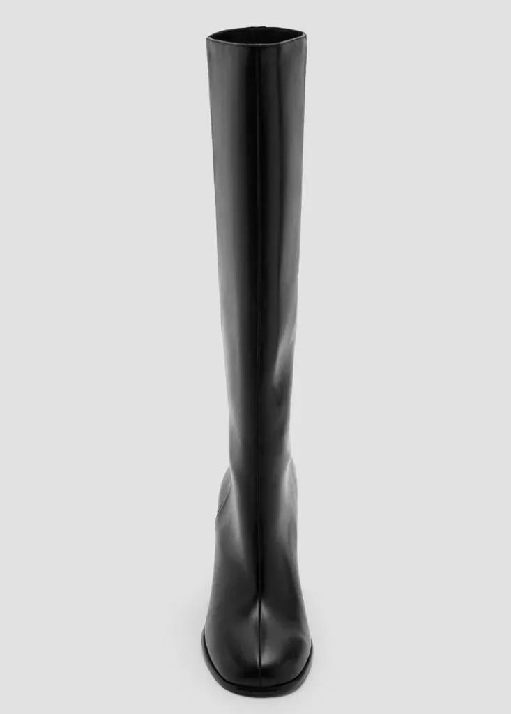 Black High Block-Heel Boot, Black, large image number 4