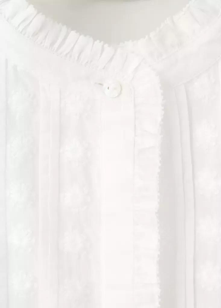 Cream Cotton Blouse With Embroidered Details, Natural White, medium