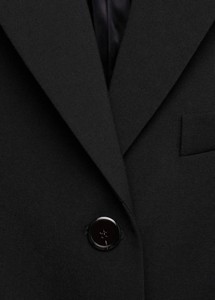 Black Fitted Wool Jacket, Black, large image number 5