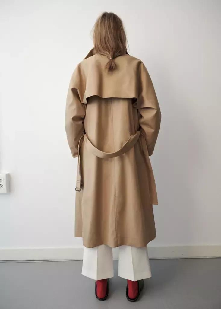 Beige Fitted Trench Coat, Light Beige, large image number 2