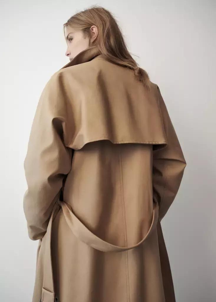 Beige Fitted Trench Coat, Light Beige, large image number 4