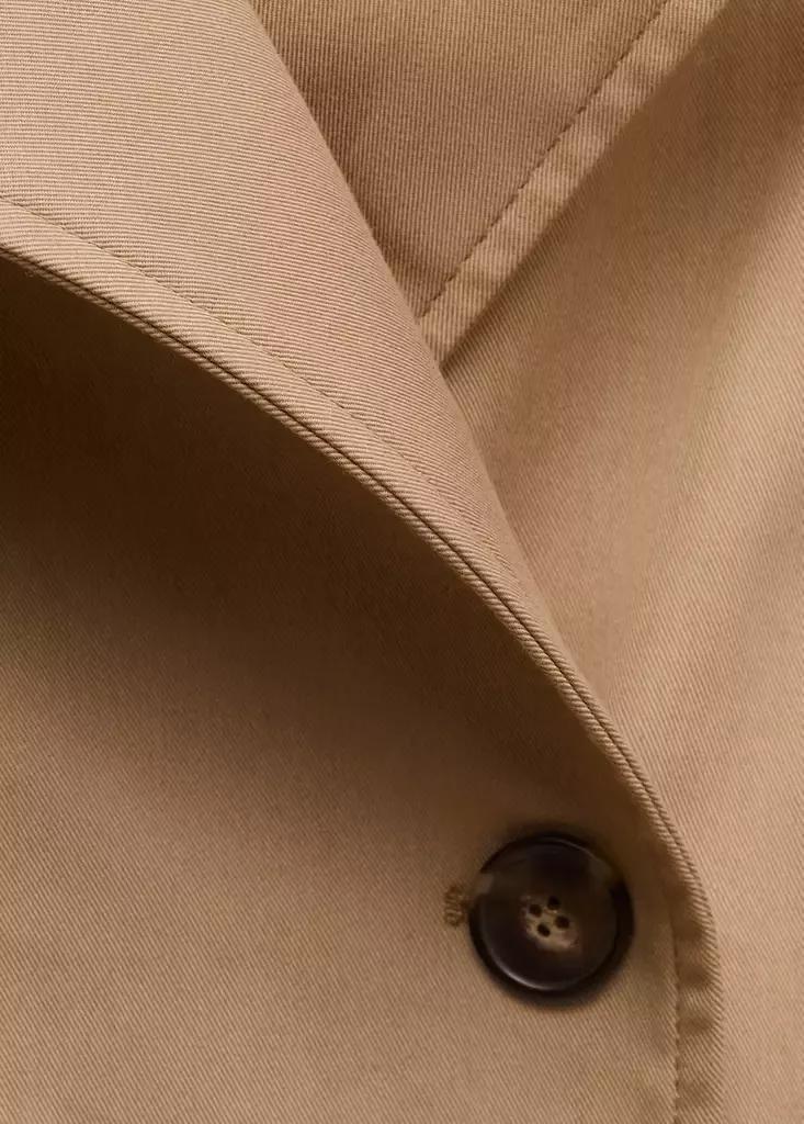 Beige Fitted Trench Coat, Light Beige, large image number 7