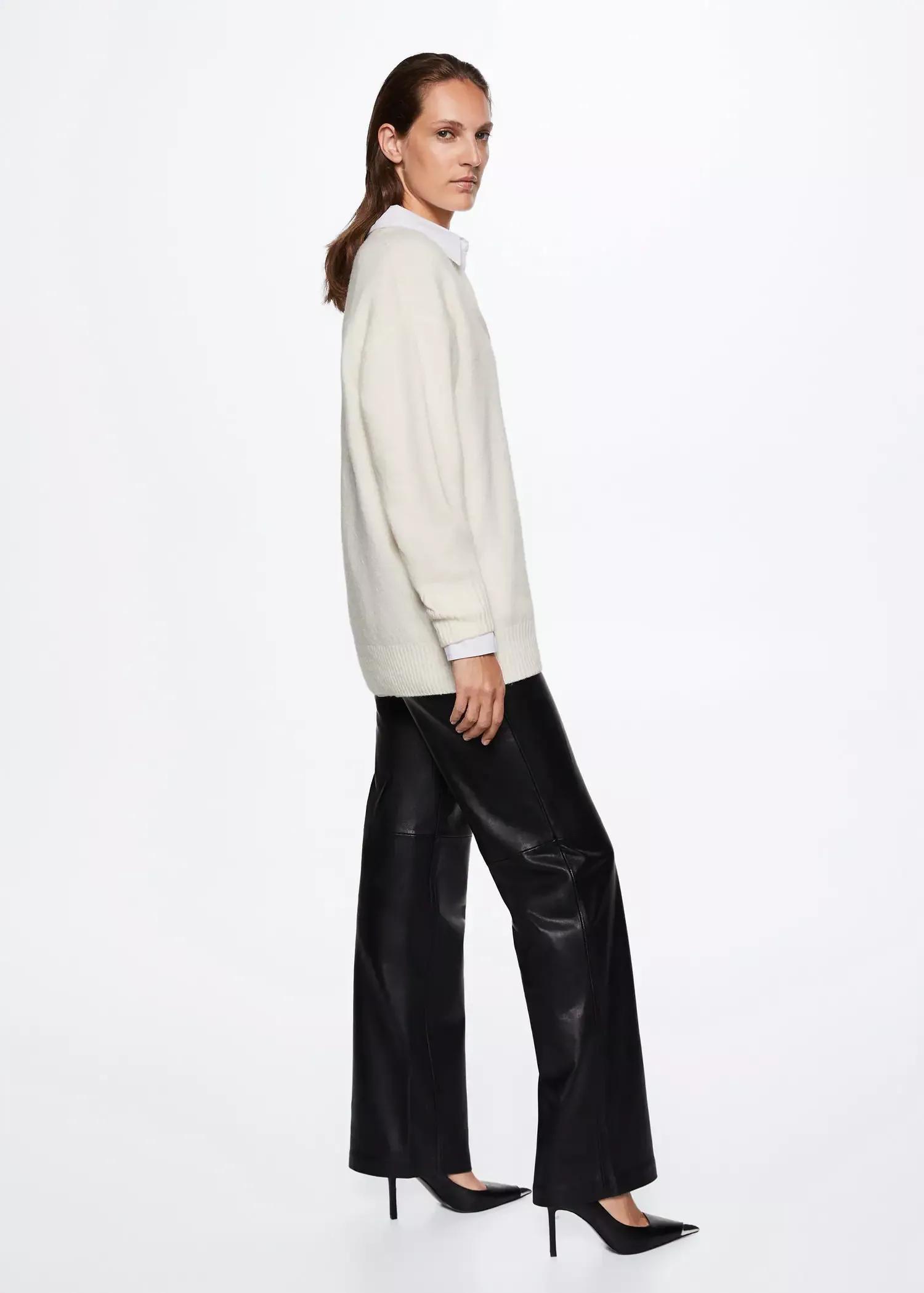 Beige V-Neck Sweater, , large image number 5