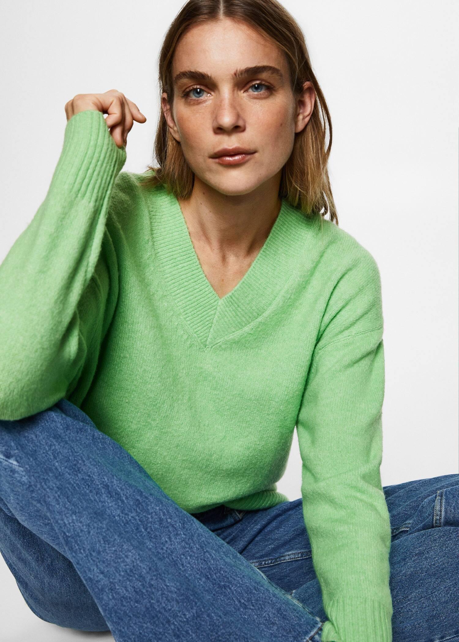 Mango green outlet sweater