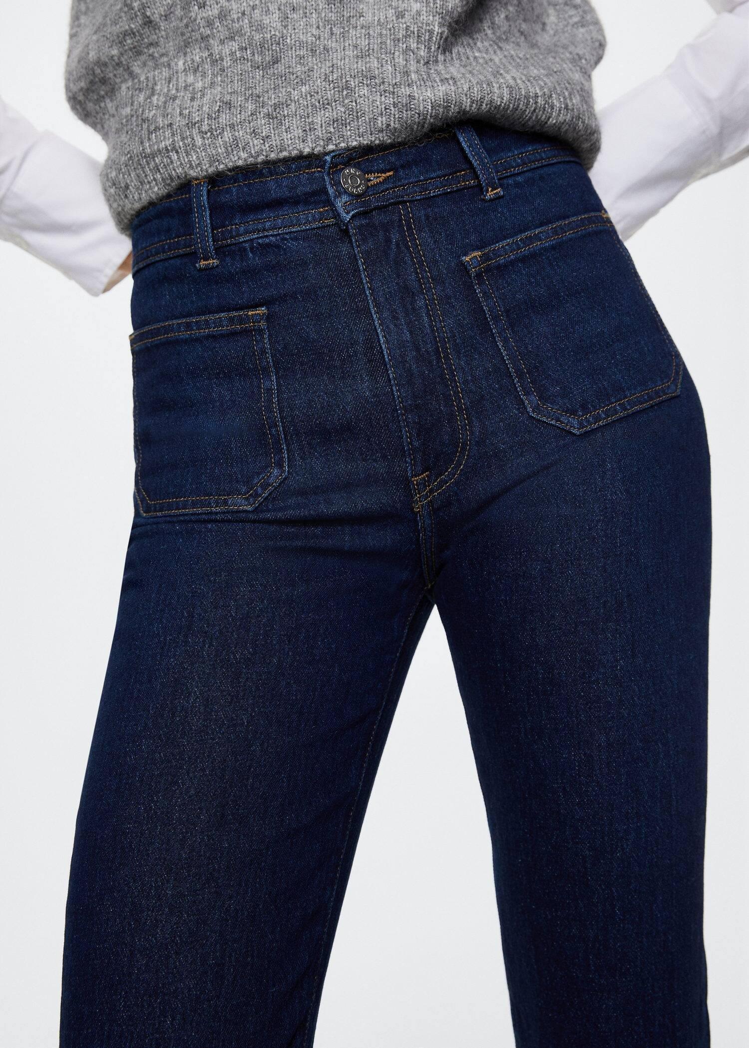 Blue Flared Jeans With Pocket, , large image number 3
