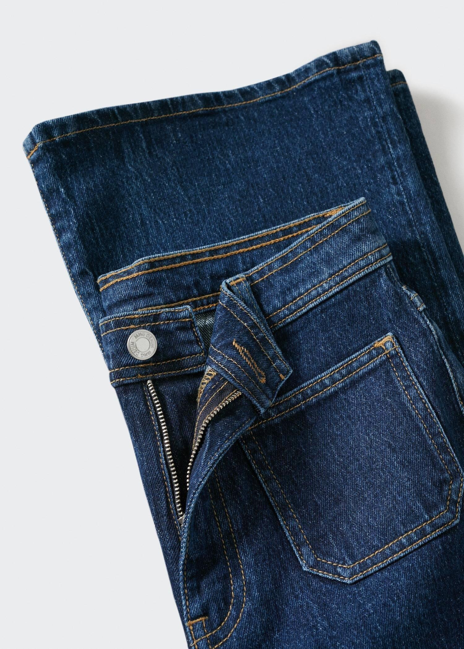 Blue Flared Jeans With Pocket, , large image number 4